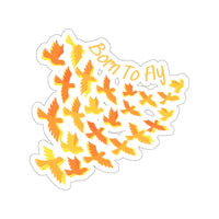 Born To Fly Ombre Yellow Vinyl Sticker! FreckledFoxCompany