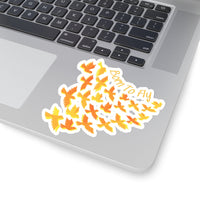 Born To Fly Ombre Yellow Vinyl Sticker! FreckledFoxCompany