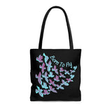 Born To Fly Purple and Light Blue Tote Bag! FreckledFoxCompany