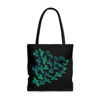 Born To Fly Teal Blue Ombre Tote Bag! FreckledFoxCompany