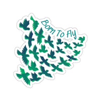 Born To Fly Teal Blue Vinyl Sticker! FreckledFoxCompany