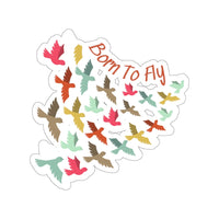 Born To Fly Vintage Rainbow Vinyl Sticker! FreckledFoxCompany