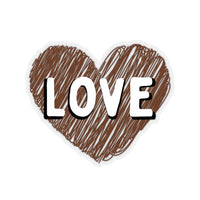 Chocolate Brown Love Scribble Heart Vinyl Sticker! FreckledFoxCompany