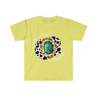 Cow Print and Turquoise Jewel Unisex Graphic Tees! Fall Vibes! FreckledFoxCompany