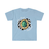 Cow Print and Turquoise Jewel Unisex Graphic Tees! Fall Vibes! FreckledFoxCompany