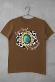 Cow Print and Turquoise Jewel Unisex Graphic Tees! Fall Vibes! FreckledFoxCompany