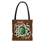 Cow Print and Turquoise Western Style Tote Bag! Fall Vibes! FreckledFoxCompany