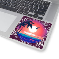 Dark Purple Sunset Beach Vinyl Sticker! FreckledFoxCompany