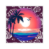 Dark Purple Sunset Beach Vinyl Sticker! FreckledFoxCompany