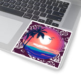 Dark Purple Sunset Beach Vinyl Sticker! FreckledFoxCompany