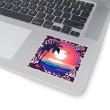 Dark Purple Sunset Beach Vinyl Sticker! FreckledFoxCompany