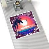 Dark Purple Sunset Beach Vinyl Sticker! FreckledFoxCompany