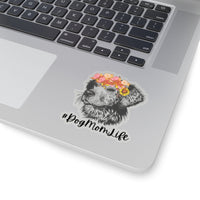 Dog Mom Life Sticker! Floral Crown Dog! Print to edge, durable, flexible, white, translucent FreckledFoxCompany