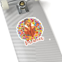 Dreamer Flower Girl Medium Toasted Almond Vinyl Sticker! FreckledFoxCompany