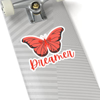 Dreamer Red and Pink Butterfly Vinyl Sticker! FreckledFoxCompany