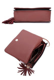 Fashion Double Metal Pattern Stitching Tassel Crossbody Bag FreckledFoxCompany