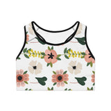 Floral Blush Sports Bra/Crop Top! Athleisure, Activewear! FreckledFoxCompany
