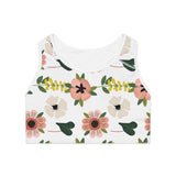 Floral Blush Sports Bra/Crop Top! Athleisure, Activewear! FreckledFoxCompany
