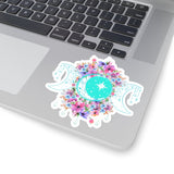 Floral Crescent Moon Vinyl Sticker! FreckledFoxCompany