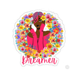 Floral Dreamer Bright Pink Dark Vinyl Sticker! FreckledFoxCompany