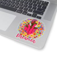 Floral Dreamer Bright Pink Dark Vinyl Sticker! FreckledFoxCompany