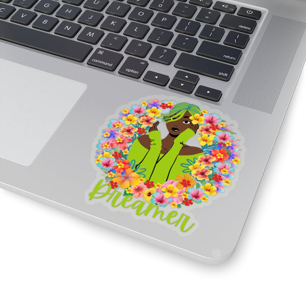 Floral Dreamer Dark Green Vinyl Sticker! FreckledFoxCompany