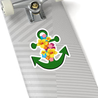 Floral Green Anchor Vinyl Sticker! FreckledFoxCompany