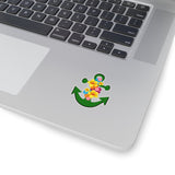 Floral Green Anchor Vinyl Sticker! FreckledFoxCompany