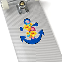 Floral Navy Blue Anchor Vinyl Sticker! FreckledFoxCompany