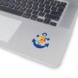Floral Navy Blue Anchor Vinyl Sticker! FreckledFoxCompany