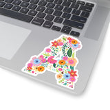 Floral Varsity Letter A Vinyl Sticker! FreckledFoxCompany