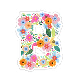Floral Varsity Letter B Vinyl Sticker! FreckledFoxCompany
