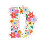 Floral Varsity Letter D Vinyl Sticker! FreckledFoxCompany