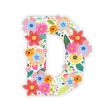 Floral Varsity Letter D Vinyl Sticker! FreckledFoxCompany