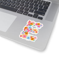 Floral Varsity Letter E Vinyl Sticker! FreckledFoxCompany