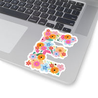 Floral Varsity Letter E Vinyl Sticker! FreckledFoxCompany