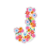 Floral Varsity Letter J Vinyl Sticker! FreckledFoxCompany