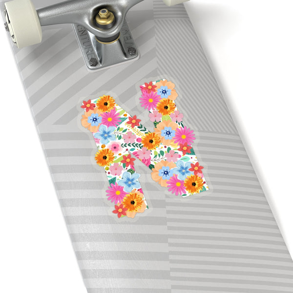 Floral Varsity Letter N Vinyl Sticker! FreckledFoxCompany