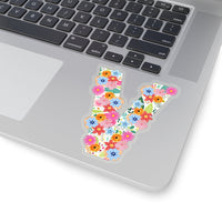 Floral Varsity Letter V Vinyl Sticker! FreckledFoxCompany