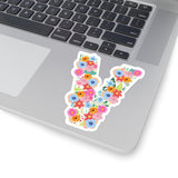 Floral Varsity Letter V Vinyl Sticker! FreckledFoxCompany