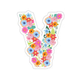 Floral Varsity Letter V Vinyl Sticker! FreckledFoxCompany