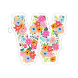 Floral Varsity Letter W Vinyl Sticker! FreckledFoxCompany