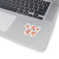 Floral Varsity Letter W Vinyl Sticker! FreckledFoxCompany