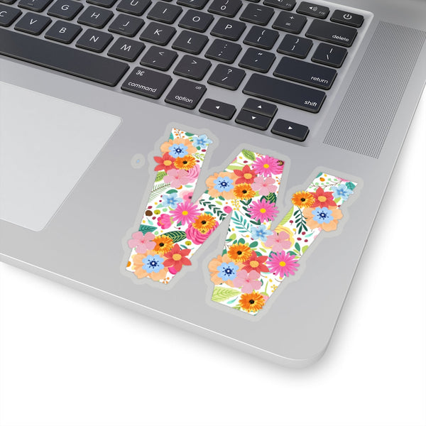 Floral Varsity Letter W Vinyl Sticker! FreckledFoxCompany