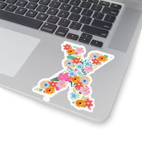 Floral Varsity Letter X Vinyl Sticker! FreckledFoxCompany