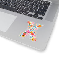 Floral Varsity Letter X Vinyl Sticker! FreckledFoxCompany