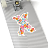 Floral Varsity Letter X Vinyl Sticker! FreckledFoxCompany