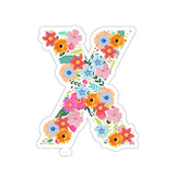 Floral Varsity Letter X Vinyl Sticker! FreckledFoxCompany