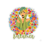 Flower Girl Dreamer Medium Light Green Vinyl Sticker! FreckledFoxCompany