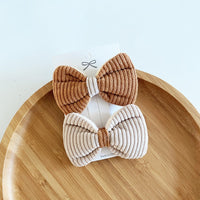 Fuzzy Teddy Bear Neutral Hair Bow Sets For Fall and Winter! Hair Accessories! FreckledFoxCompany